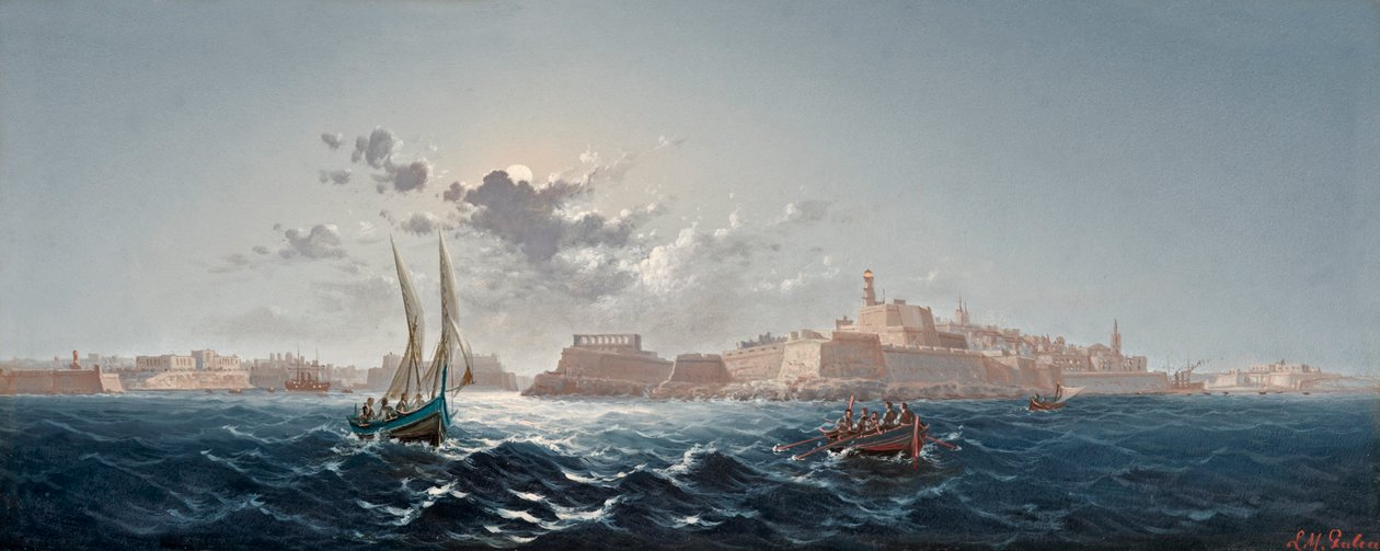 St. Elmo, Valletta, Malta - światło księżyca autorstwa Luigi Maria Galea