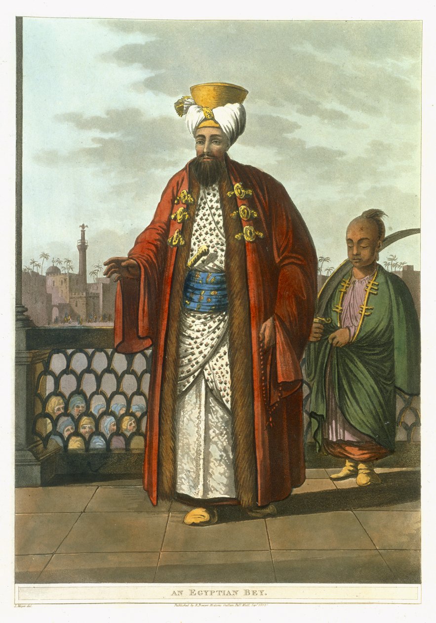 Bej egipski, tablica 41 z „Widoków w Egipcie”, ryt. Thomas Milton (1743-1827) wyd. Robert Bowyer (1758-1834) 1802 (akwatinta) autorstwa Luigi Mayer