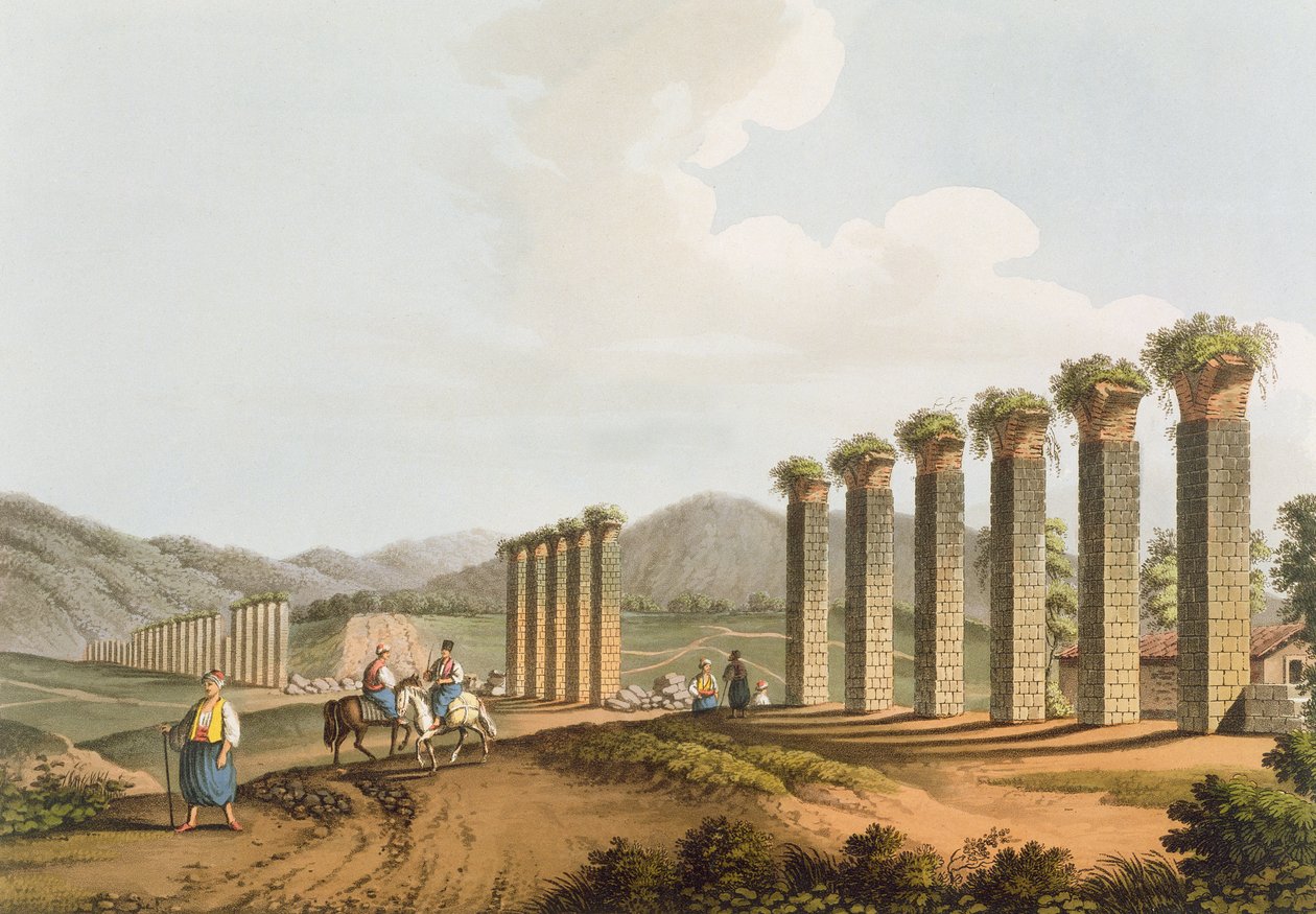 Ruiny akweduktu w pobliżu Efezu, 1810 autorstwa Luigi Mayer