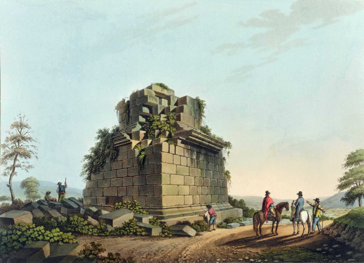 Podstawa Kolumny Kolosalnej w pobliżu Syrakuz, tablica 28 z „Widoków w dominiach osmańskich”, wyd. przez R. Bowyera, 1809 (akwatinta) autorstwa Luigi Mayer