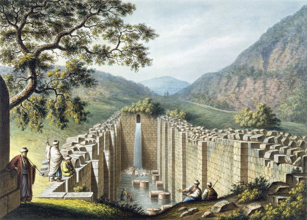 Fontanna Siloah, Jerozolima, wyd. przez Williama Wattsa, 1801 autorstwa Luigi Mayer