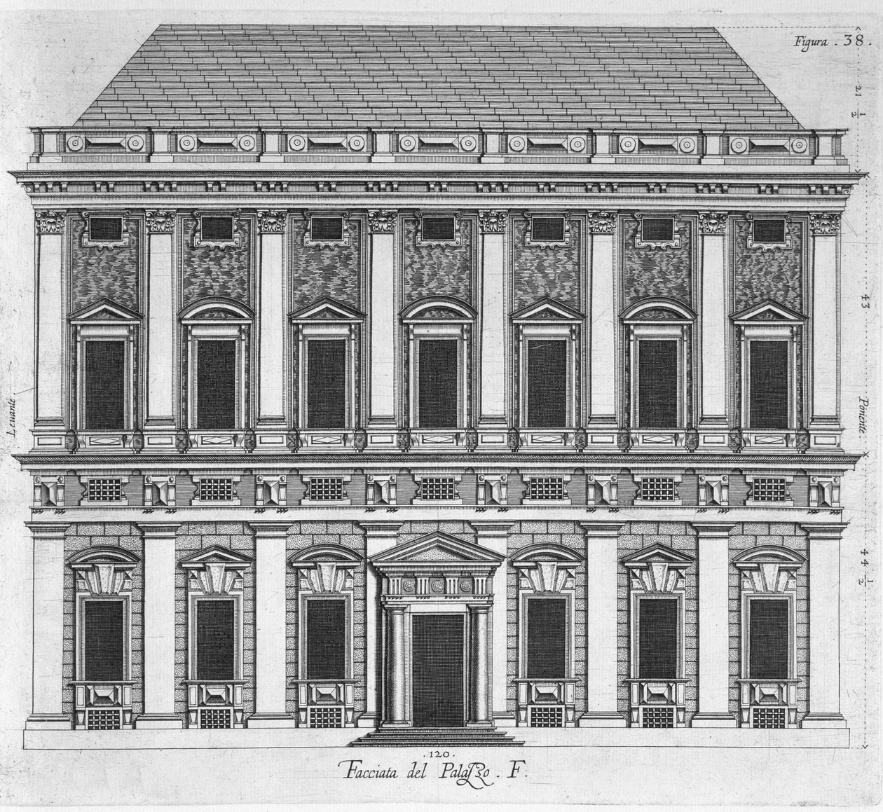 Projekt Pałacu Królewskiego w Casercie, 1756 autorstwa Luigi Vanvitelli