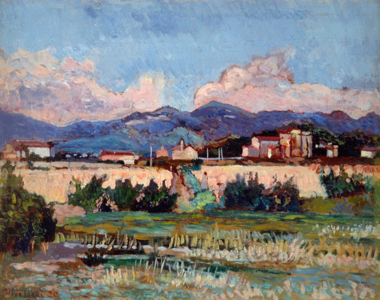 Domy i ogrody w Ardenzie, Ulvi Liegi (1858-1939), olej na płycie, 27x34 cm autorstwa Luigi Levi