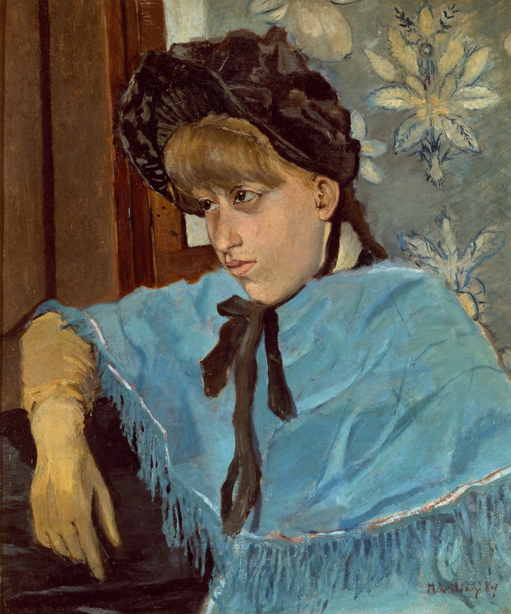 Młoda modelka Luigi Levi (ur. 1858 lub 1860-1939), olej na płótnie, 47x38 cm autorstwa Luigi Levi