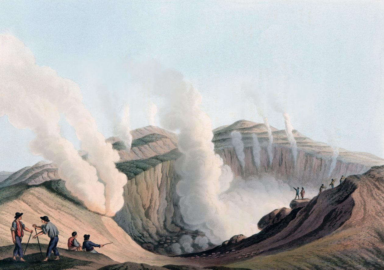 Krater na wyspie Vulcano na Morzu Tyrreńskim, Włochy autorstwa Luigi (after) Mayer