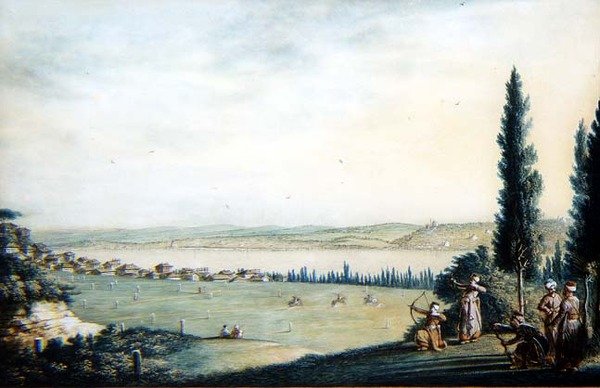 Odległy widok na miasto Cospoli autorstwa Luigi (after) Mayer
