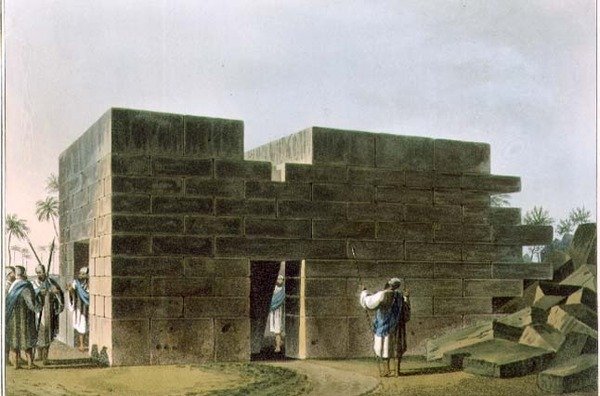 Świątynia Jowisza Ammona w Libii, tablica 70 z „Widoków w dominiach osmańskich”, wyd. Robert Bowyer (1758-1834) 1810 (akwatinta) autorstwa Luigi (after) Mayer