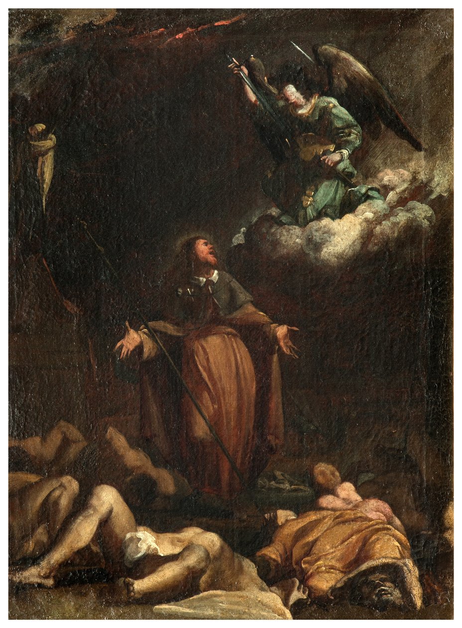 Północny Transept, Ołtarz San Rocco 1635, 45, Genovesino 1645, San Rocco dostaje ustanie zarazy, Malowana lewa część autorstwa Luigi Miradori
