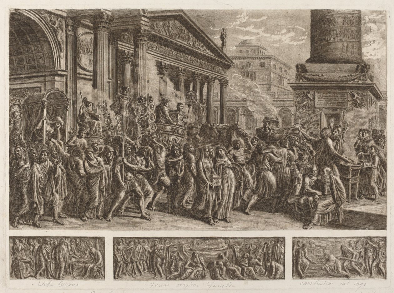 Prochy Trajana niesione w triumfalnej procesji. autorstwa Luigi Ademollo