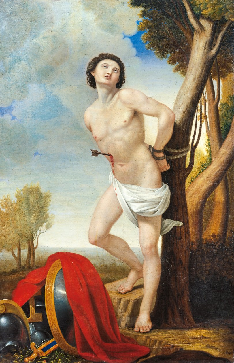 Męczeństwo św. Sebastiana, reż. Luigi Asioli (1817-77), olej na płótnie autorstwa Luigi Asioli
