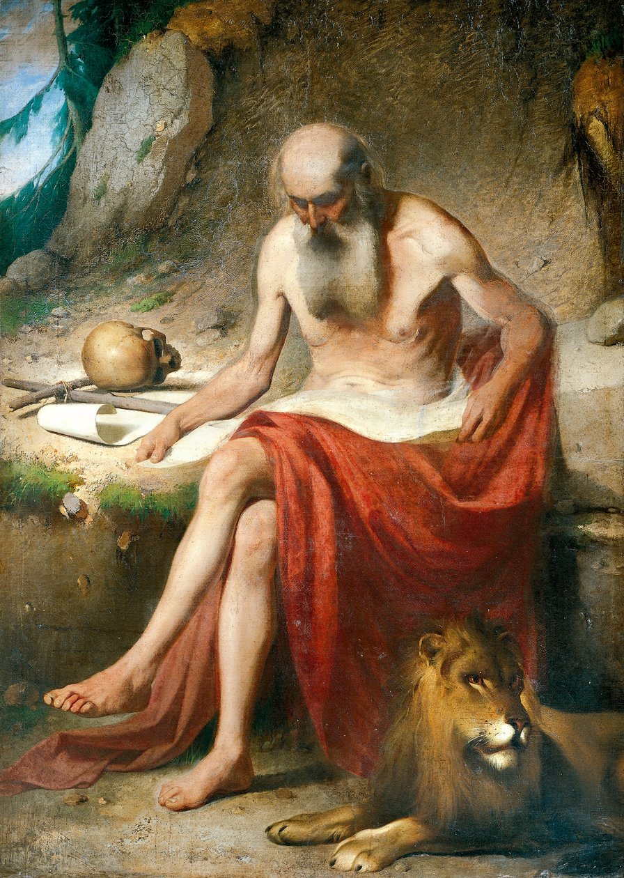 Św. Hieronim Pokutnik, ok. 1867, Louis Asioli (1817-1877), olej na płótnie autorstwa Luigi Asioli