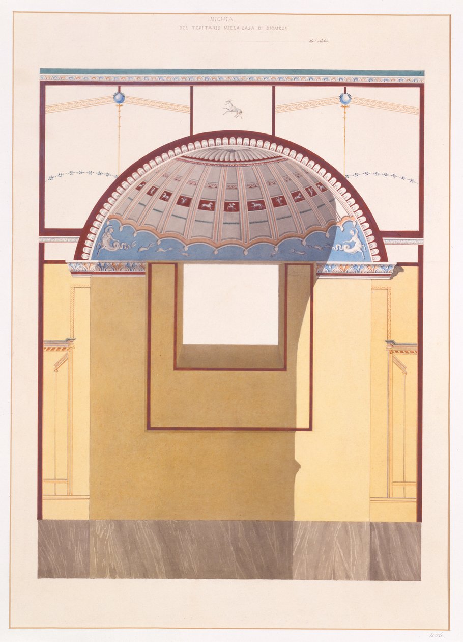 Nisza w tepidarium, Dom Diomedesa, Pompeje, 1897 autorstwa Luigi Bazzani