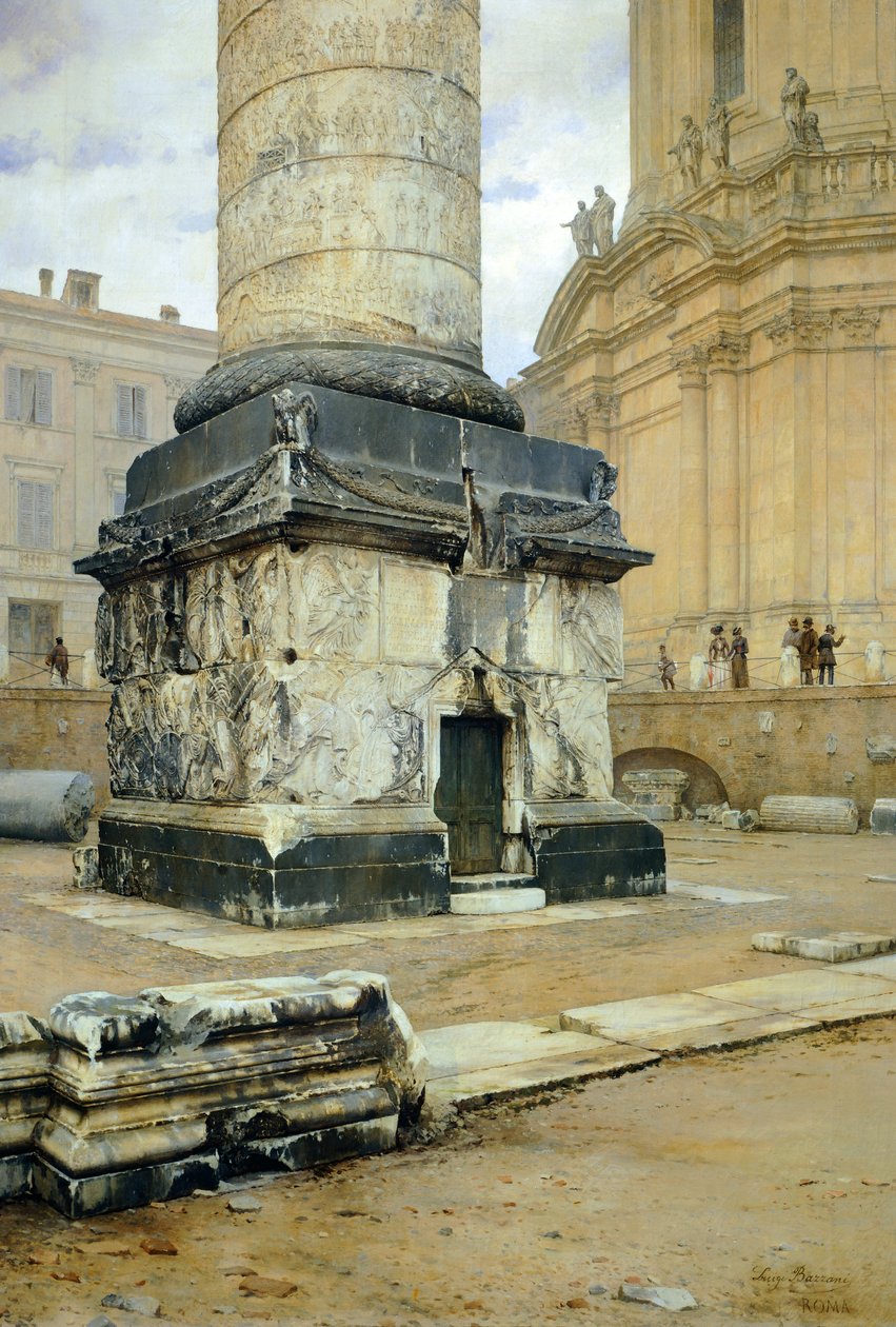 Kolumna Trajana w Rzymie – Luigi Bazzani (1836-1927). Olej na płótnie 70,5x103 cm. autorstwa Luigi Bazzani