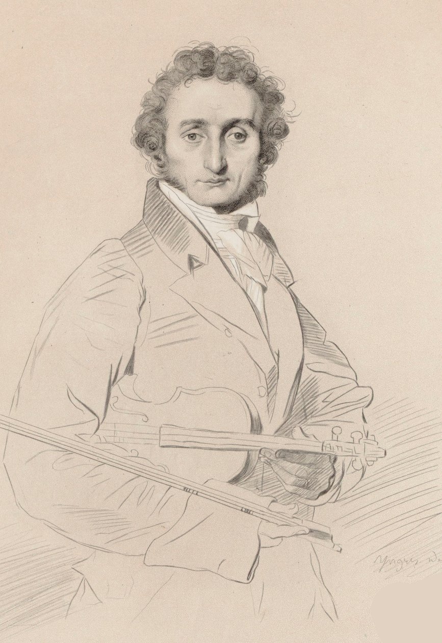 Portret Niccolò Paganiniego 1782-1840, 1830. autorstwa Luigi Calamatta