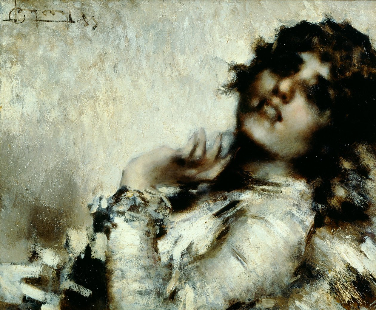 Portret kobiety, Luigi Conconi (1852-1917), olej na płótnie, 50x60 cm autorstwa Luigi Conconi