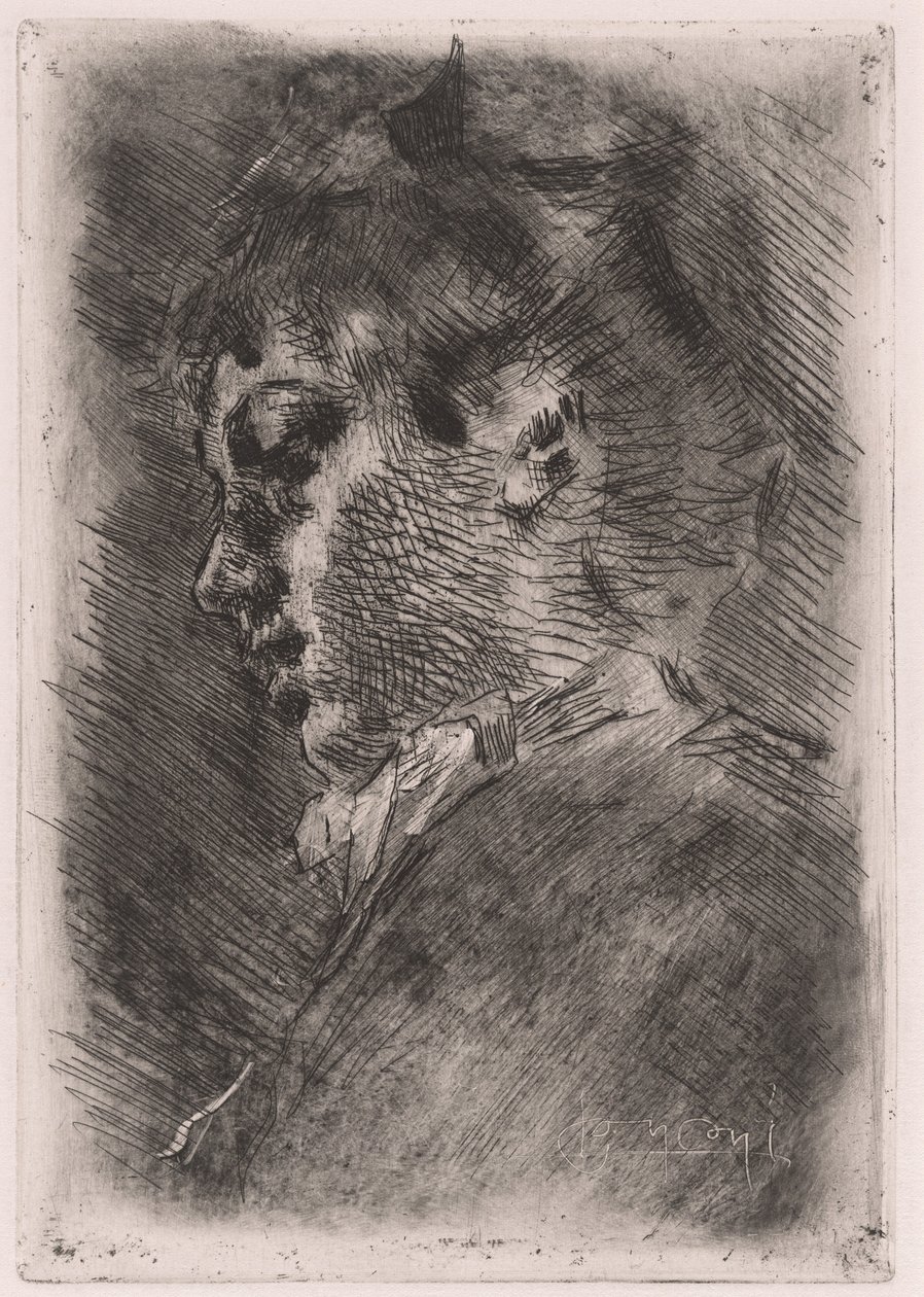 Portret młodej kobiety w profilu autorstwa Luigi Conconi