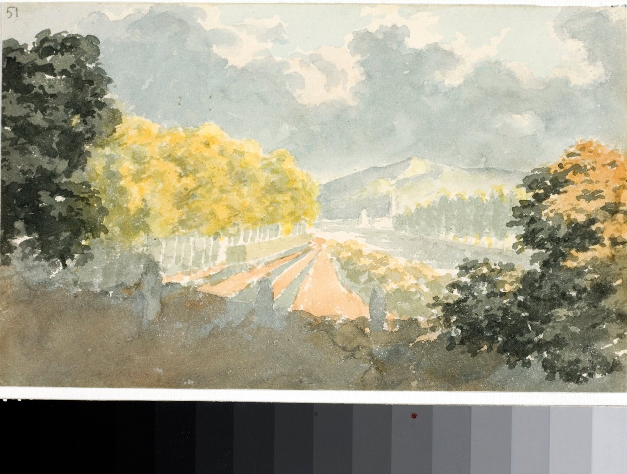 Wieś, Włochy (Akwarela, ok. 1825) autorstwa Luigi Garibbo