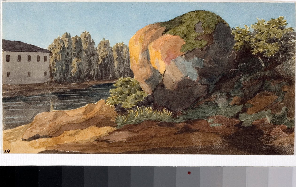 Pejzaż z potoku (Akwarela, ok.1825) autorstwa Luigi Garibbo