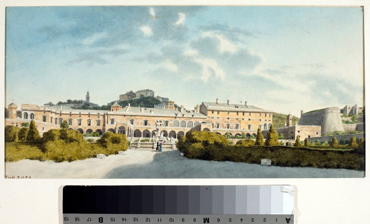 Pałac Doria w Fassolo, Włochy (Akwarela, ok. 1825) autorstwa Luigi Garibbo