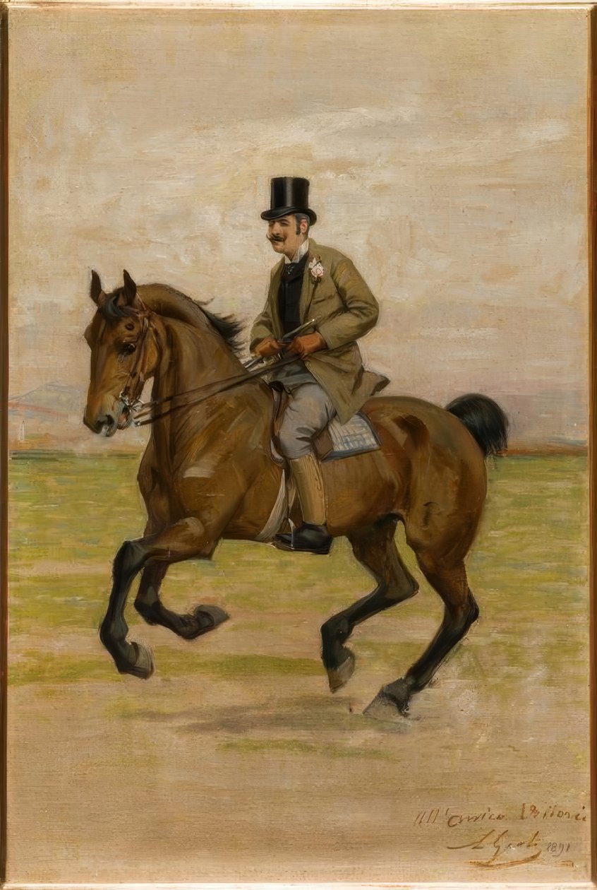 Vittorio Matteo Corcos zu Pferde autorstwa Luigi Gioli