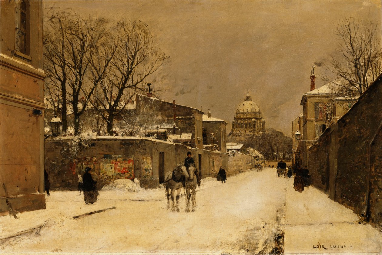 Ulica w pobliżu Les Invalides, Paryż autorstwa Luigi Loir