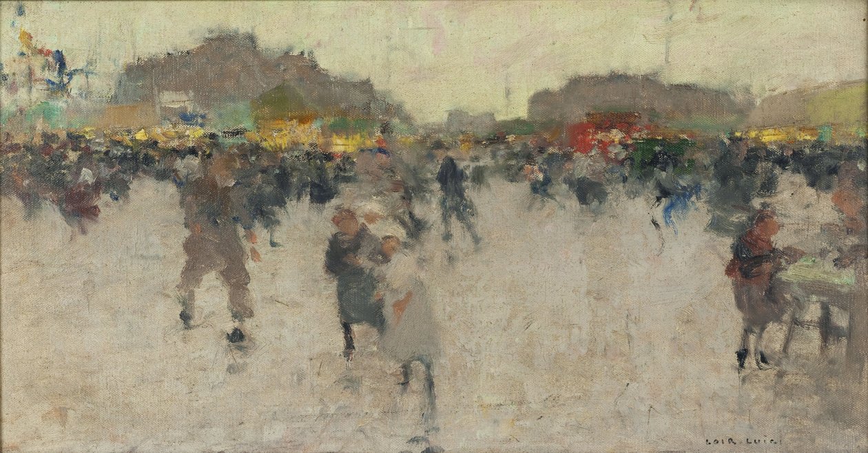 Fête de la place du Trône, Paryż, ok. 1890 (olej na płótnie) autorstwa Luigi Loir