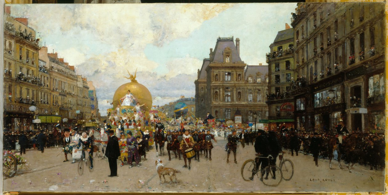 Wielki Post w Paryżu, ok. 1912 (olej na płótnie) autorstwa Luigi Loir