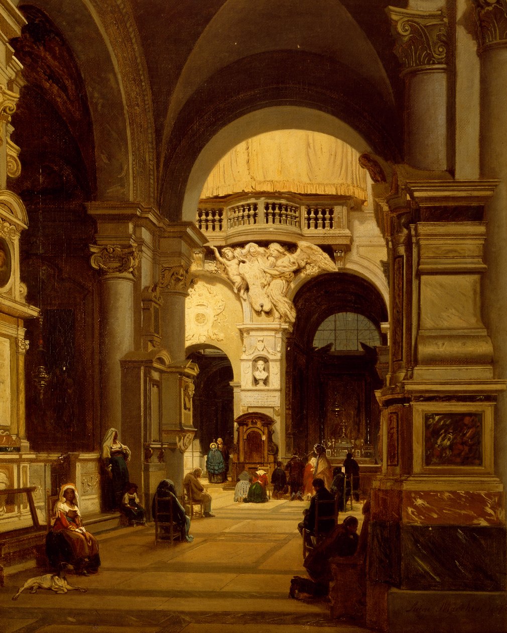 Kościół Santa Maria del Popolo w Rzymie – Luigi Marchesi (1825-1862) autorstwa Luigi Marchesi