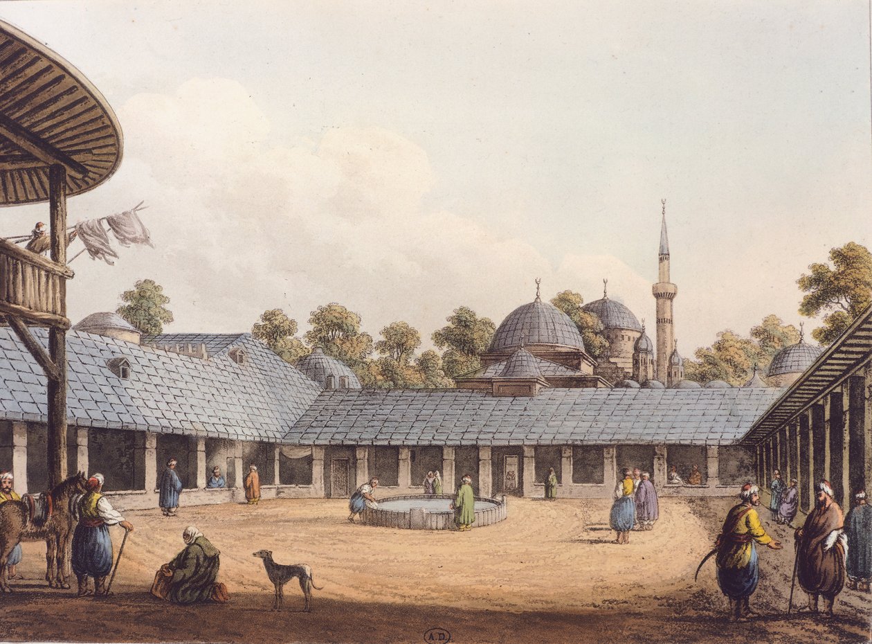 Borgas Caravanserai, Luigi Mayer, Rumunia Grawerowanie autorstwa Luigi Mayer