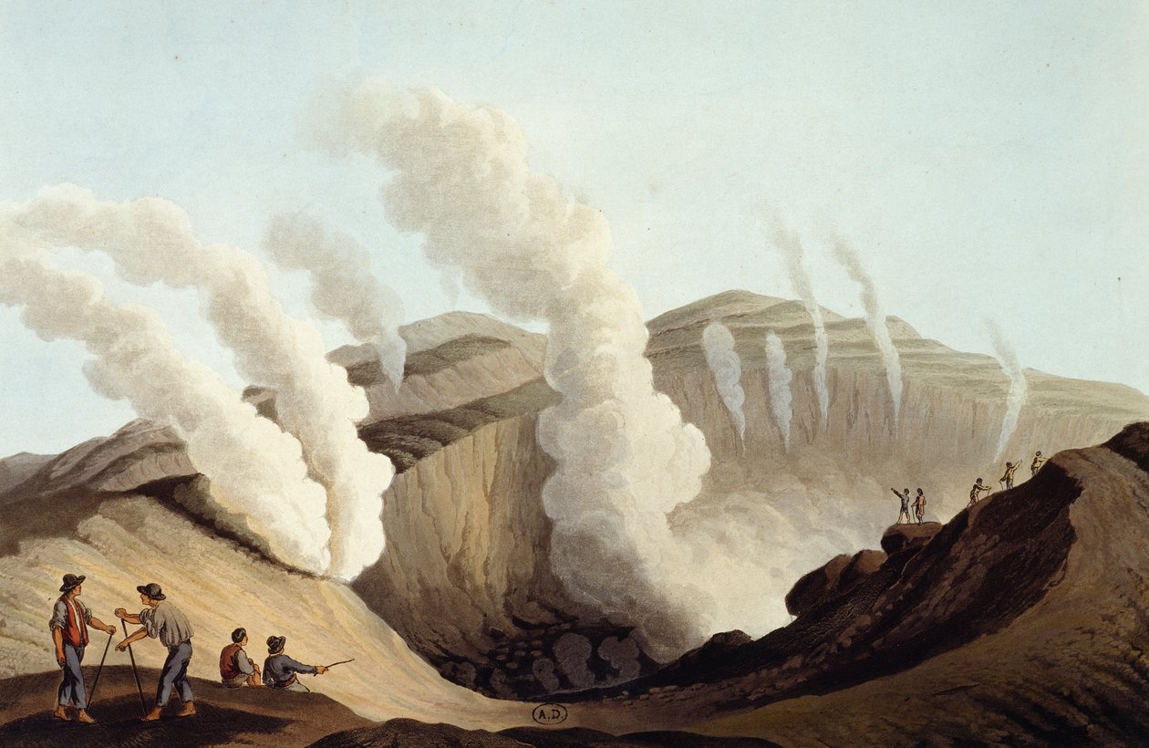 Krater na wyspie wulkanu autorstwa Luigi Mayer