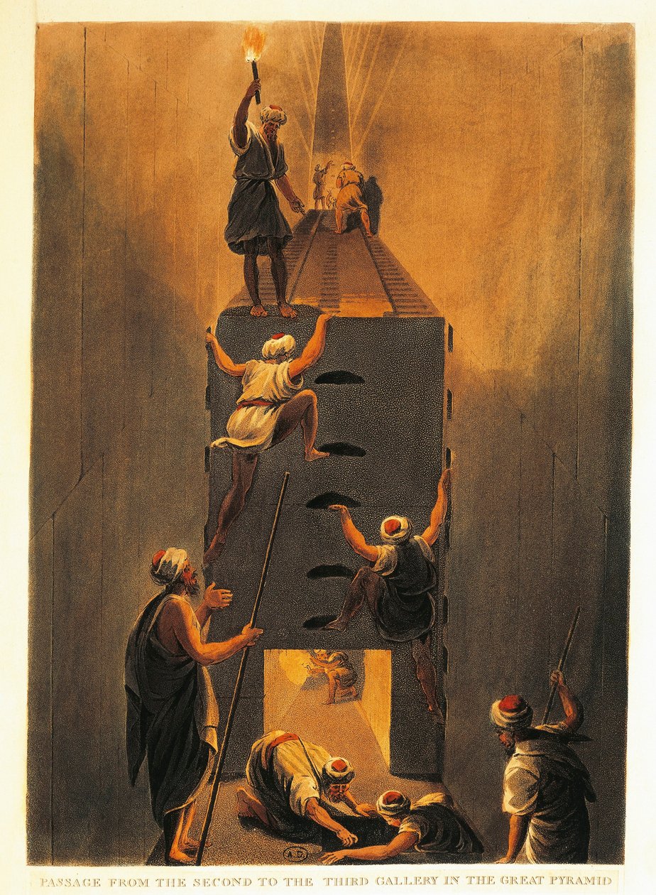 Francja, Paryż, Przejście od Drugiej do Trzeciej Galerii w Wielkiej Piramidzie w Gizie autorstwa Luigi Mayer
