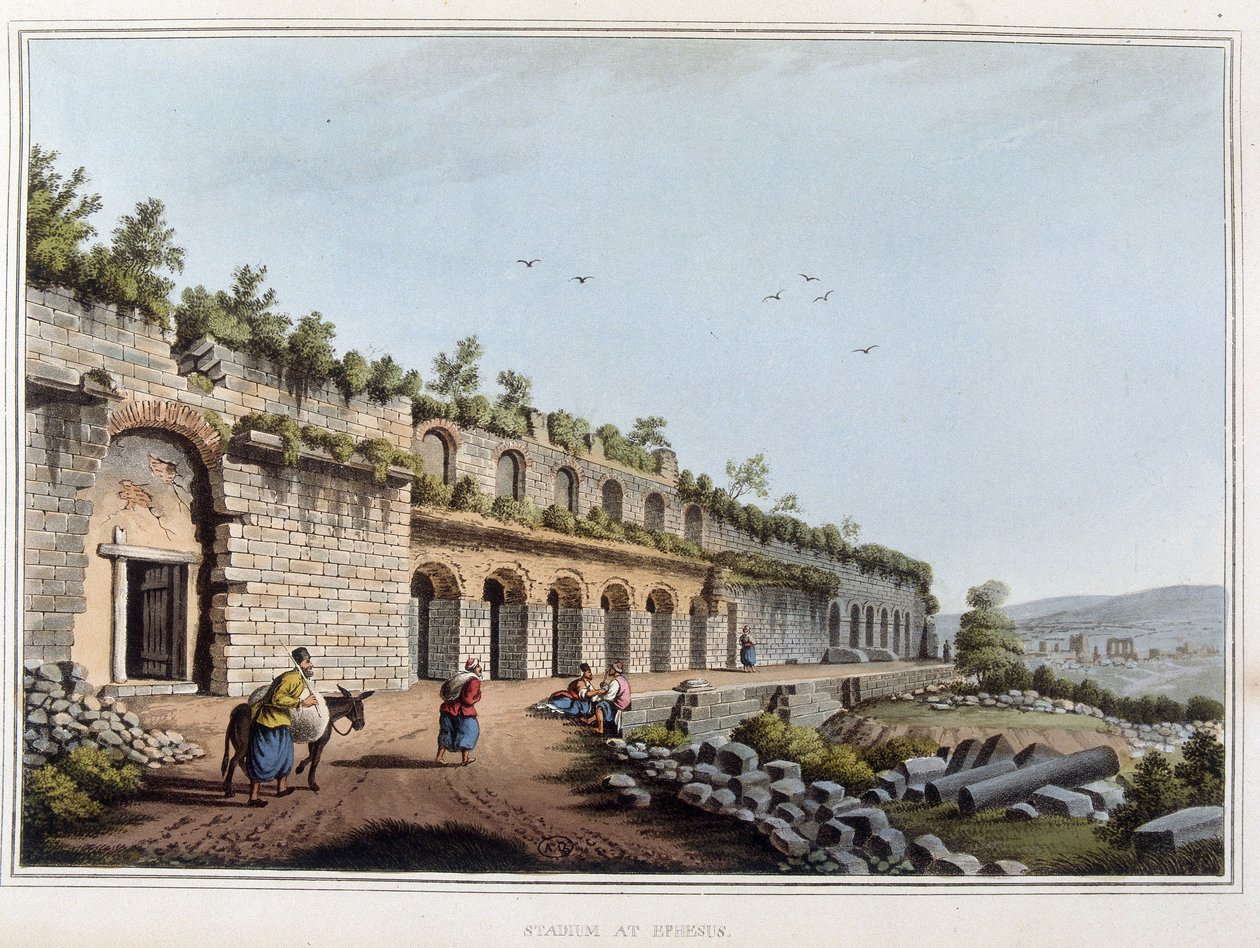 Stadium in Ruin a Ephese formerly ancient city of Greece, today in Turkey. in “” Views in the Ottoman Dominions, in Europe, in Asia, and some of the Mediterranean islands from the original drawings taken by Luigi Mayer, London autorstwa Luigi Mayer