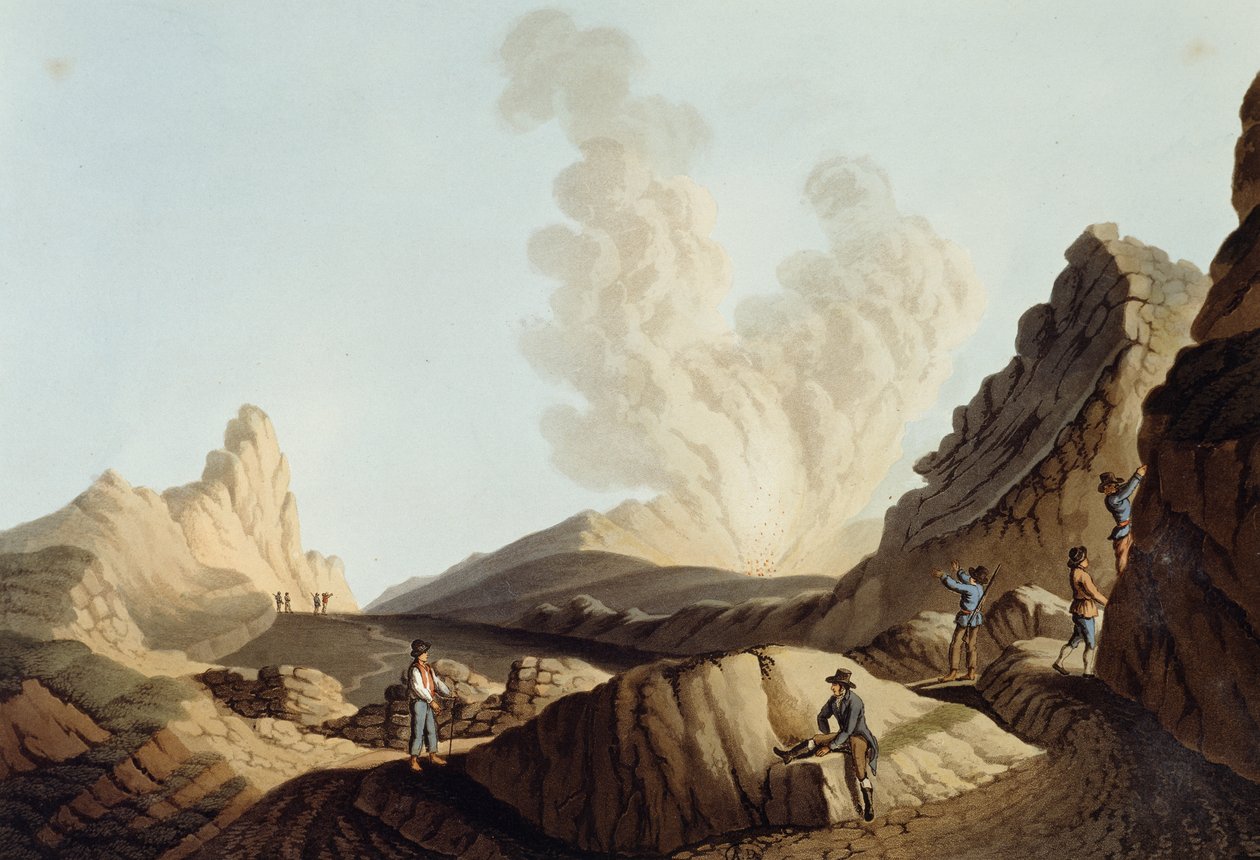 Wyspa Stromboli, krater autorstwa Luigi Mayer