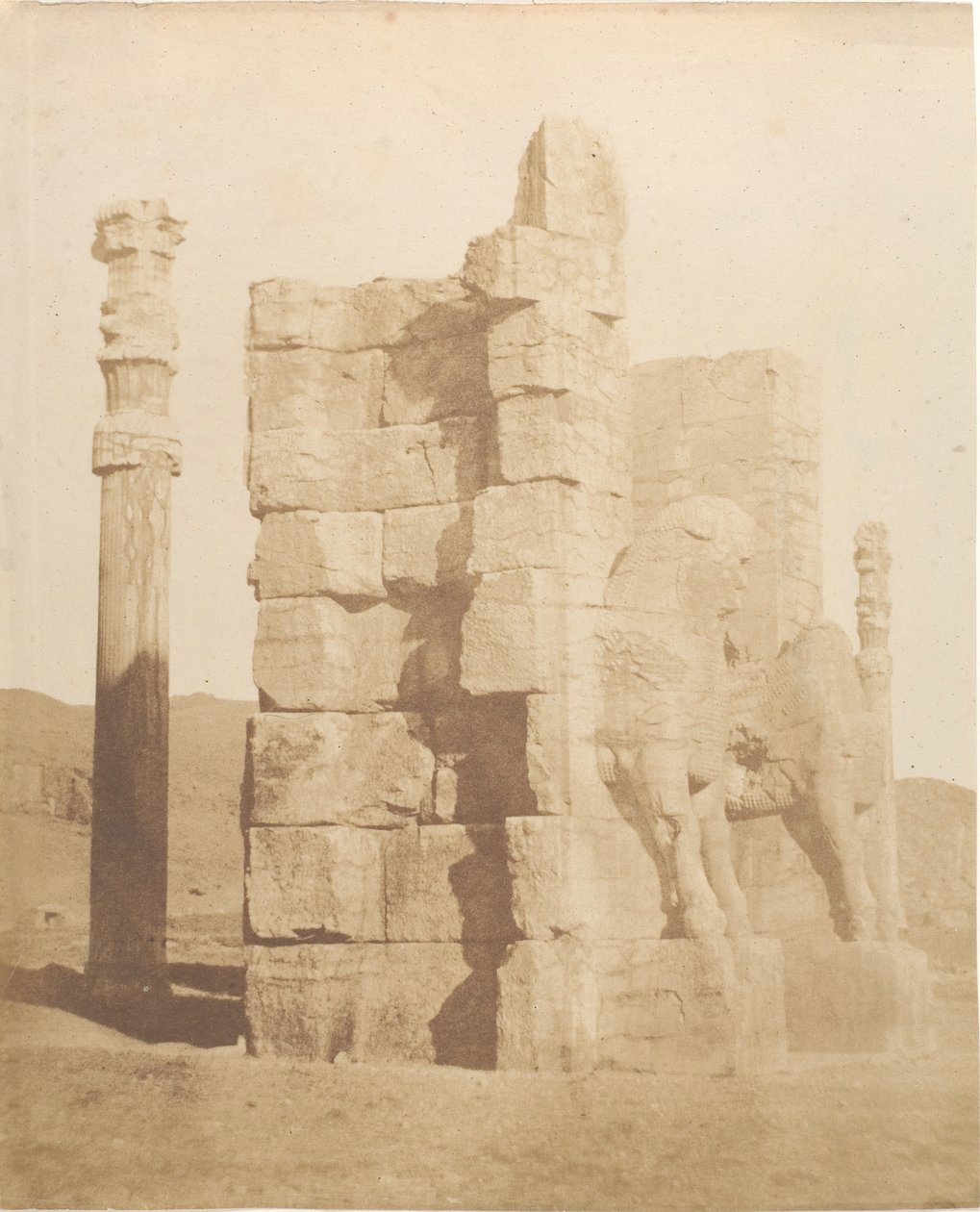 Wejście Porta di do ruin Persepolis, 1858. autorstwa Luigi Pesce
