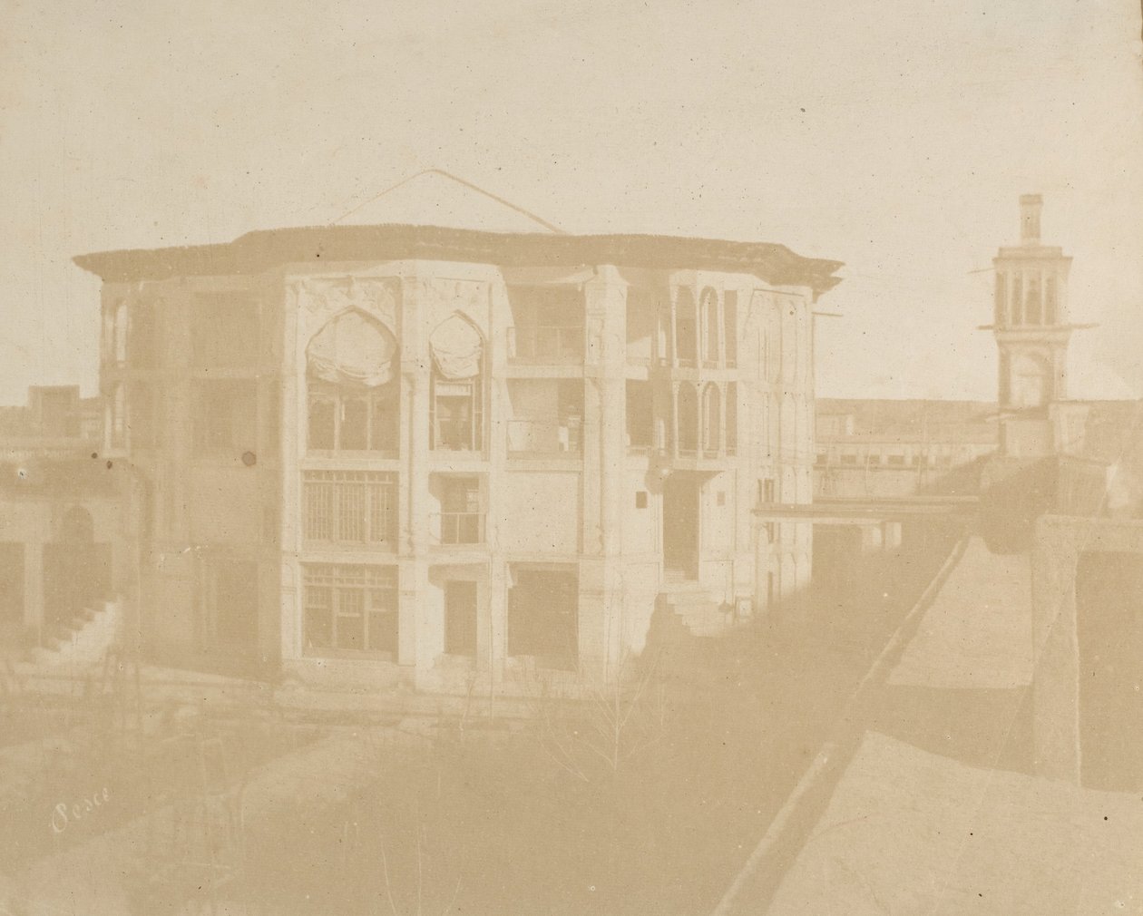Teheran. Dom premiera Nezanneh, 1858. autorstwa Luigi Pesce
