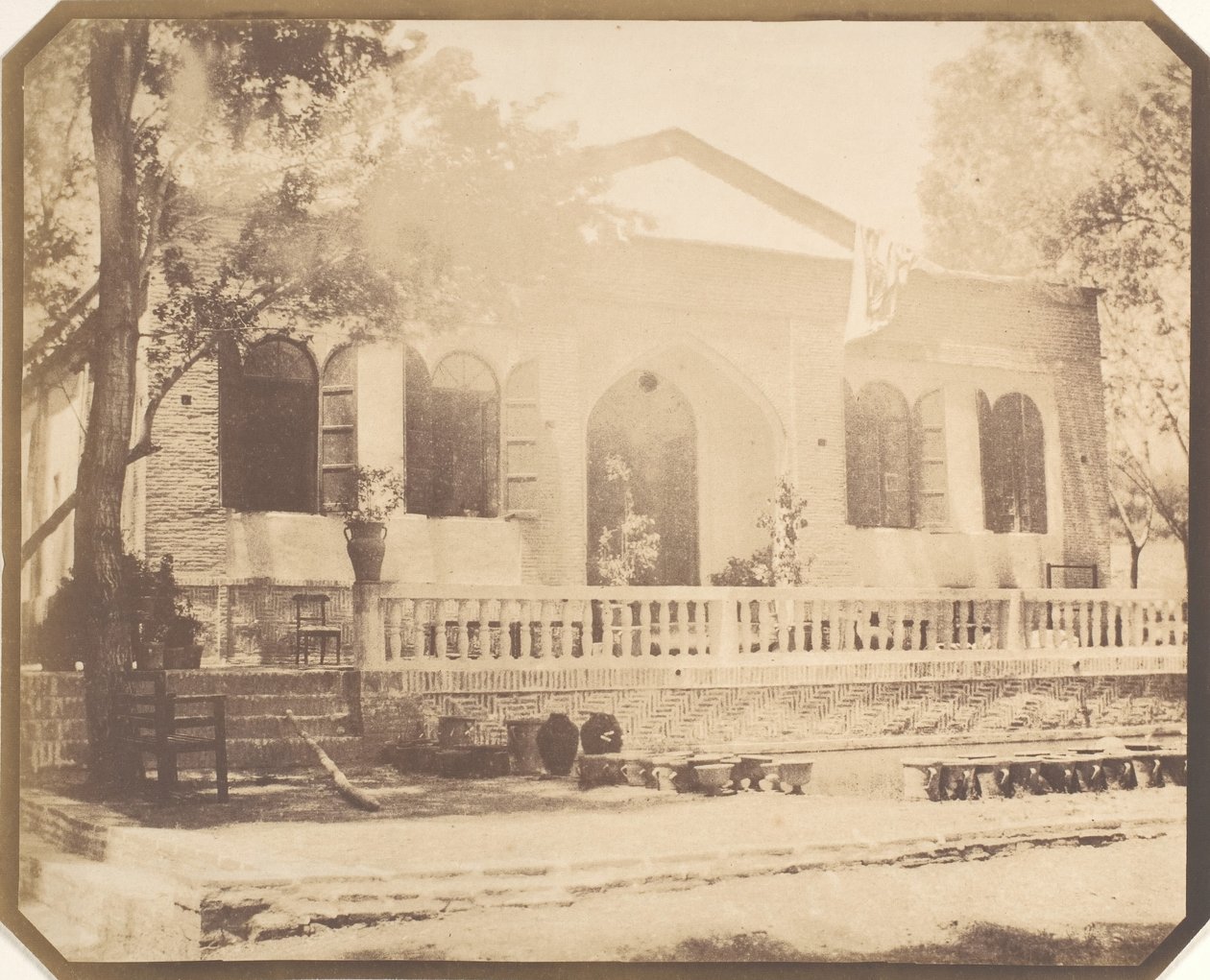 Zerghiande. Dom na wsi rosyjskiego ministra, Teheran, 1858. autorstwa Luigi Pesce