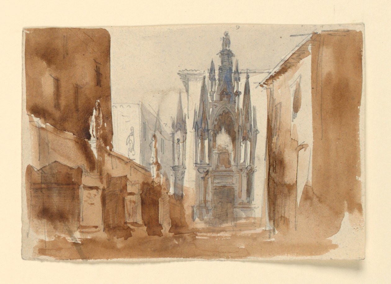 Scenografia, grobowiec w monumentalnej formie autorstwa Luigi Ricci