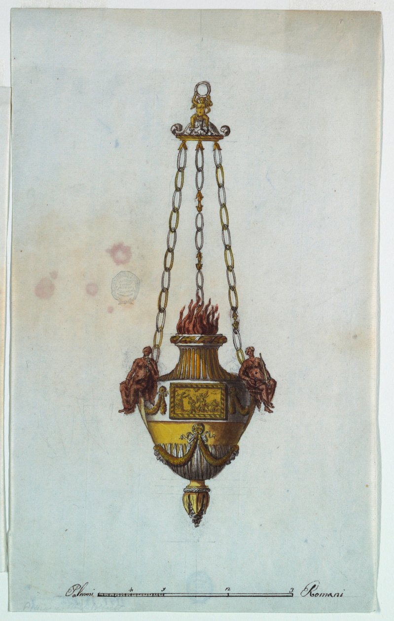 Rysunek, lampa ołtarzowa, 1800-1825 autorstwa Luigi Righetti
