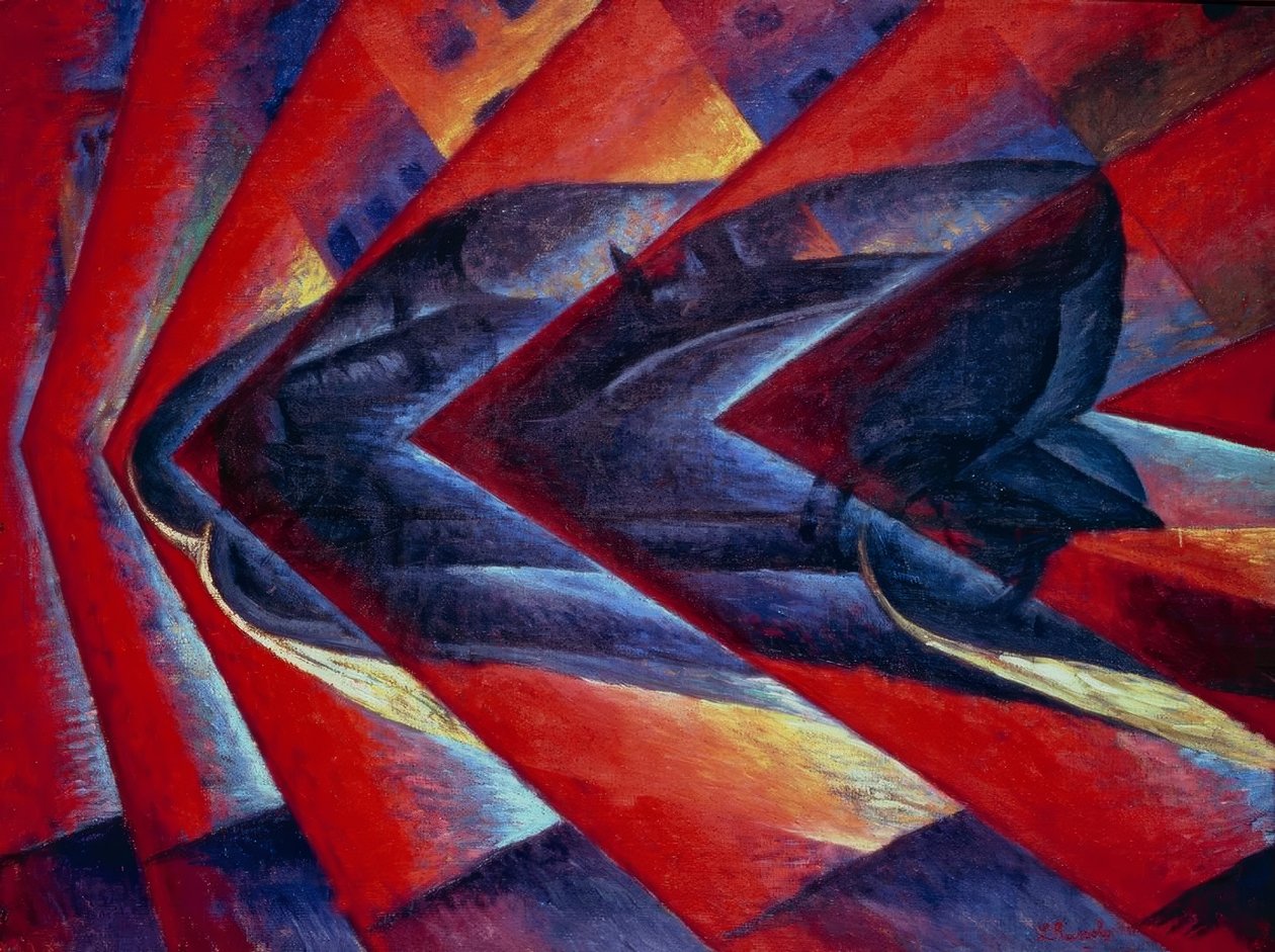 Dynamizm samochodu (od. Jeżdżący samochód) autorstwa Luigi Russolo