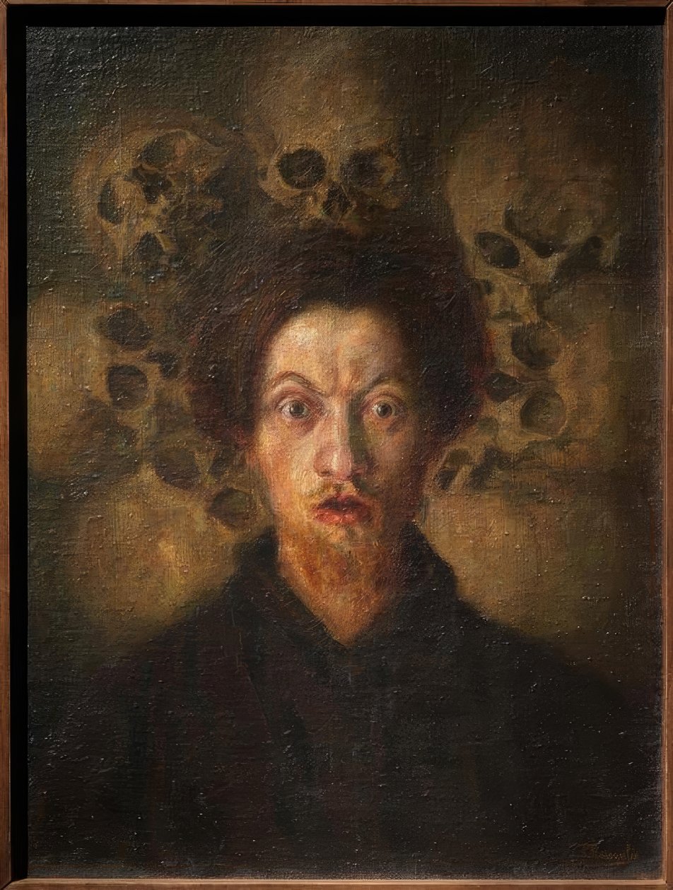 Autoportret z czaszkami autorstwa Luigi Russolo