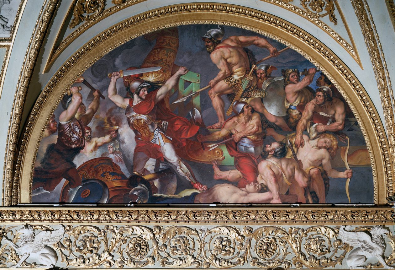 Iliada Homera: „” Hector fighter Ajax”” (Iliada Homera: walka między Hectorem a Ajaksem) Obraz Luigi Sabatelli (1772-1850) 1819-1821 Florencja, palazzo Pitti Włochy autorstwa Luigi Sabatelli