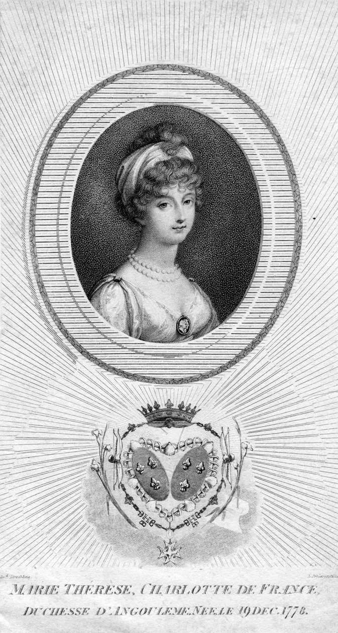 Marie-Therese-Charlotte de Bourbon, księżna Angouleme i Dauphine Francji, 1805. autorstwa Luigi Schiavonetti