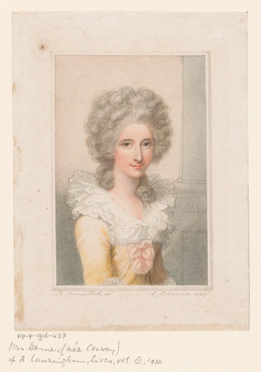 Portret rzeźbiarki Anne Seymour Damer autorstwa Luigi Schiavonetti