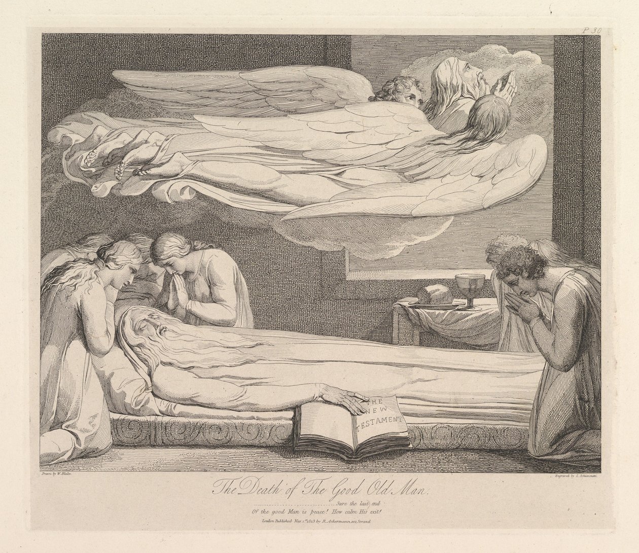 Śmierć starego dobrego człowieka, z wiersza Roberta Blaira, The Grave, 1 marca 1813. autorstwa Luigi Schiavonetti