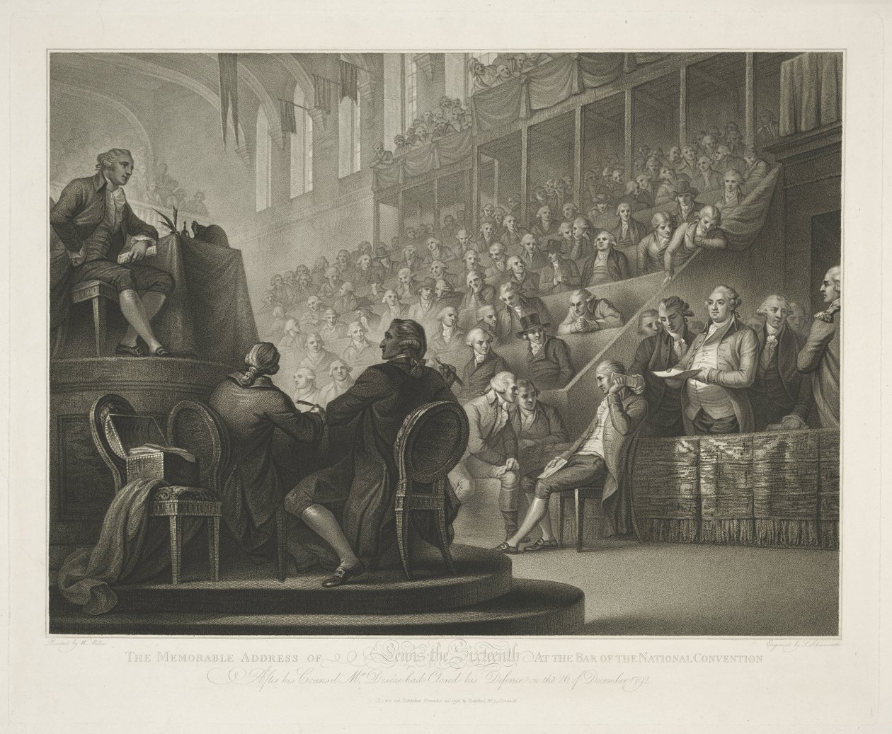 Toespraak van Lodewijk XVI Pamiętny adres Lewisa XVI w barze Zjazdu Narodowego (tytuł na przedmiocie) autorstwa Luigi Schiavonetti