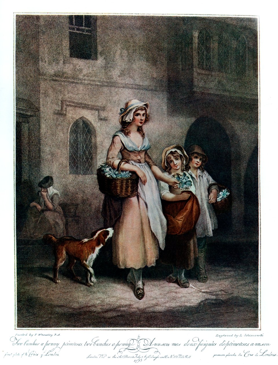 Dwie pęczki za grosz Pierwiosnki, dwie pęczki za grosz, 1793, 1910 autorstwa Luigi Schiavonetti