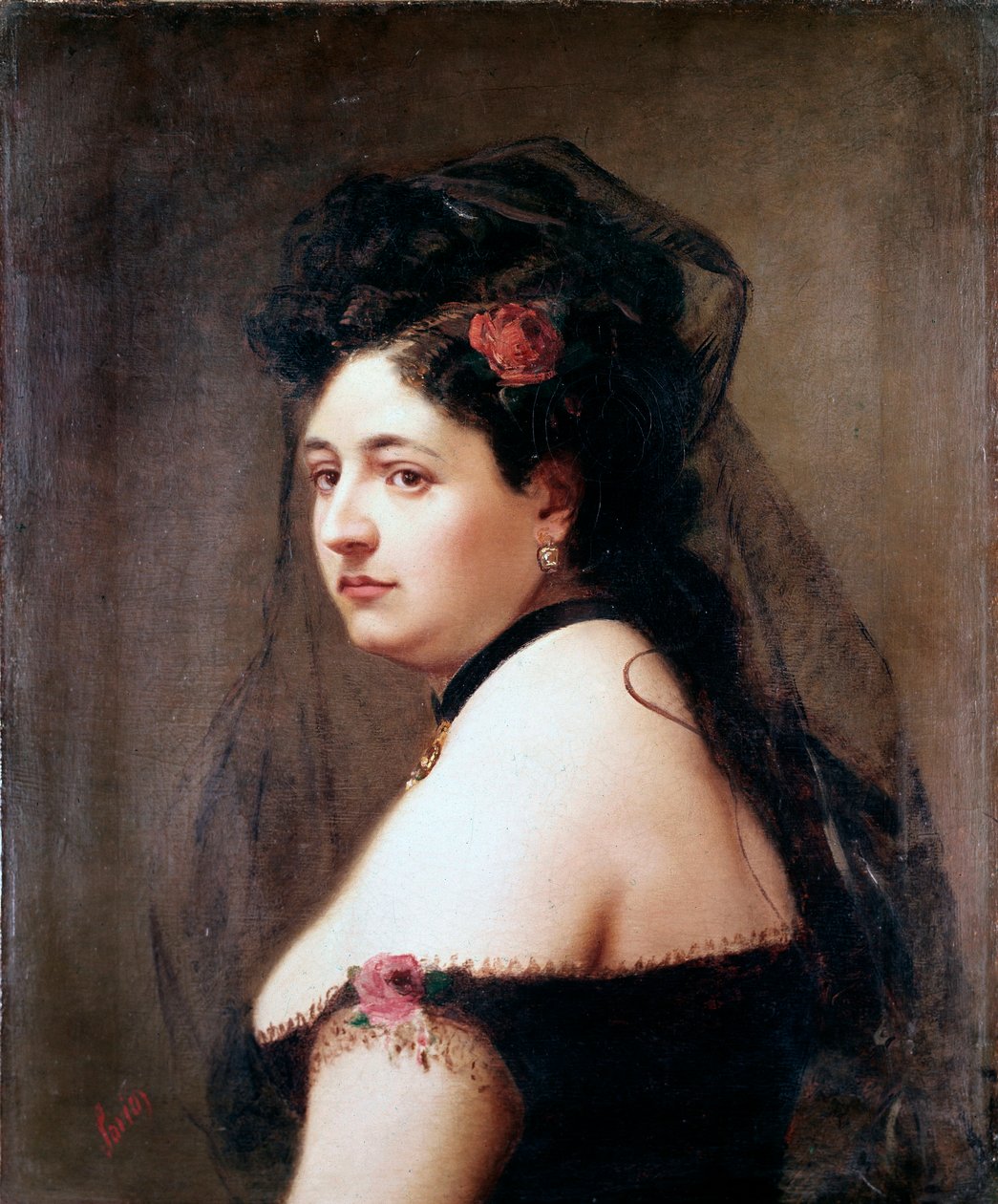 Portret Elisabetty Galletti Gianoli, włoskiej piosenkarki (Painting autorstwa Luigi Sorio