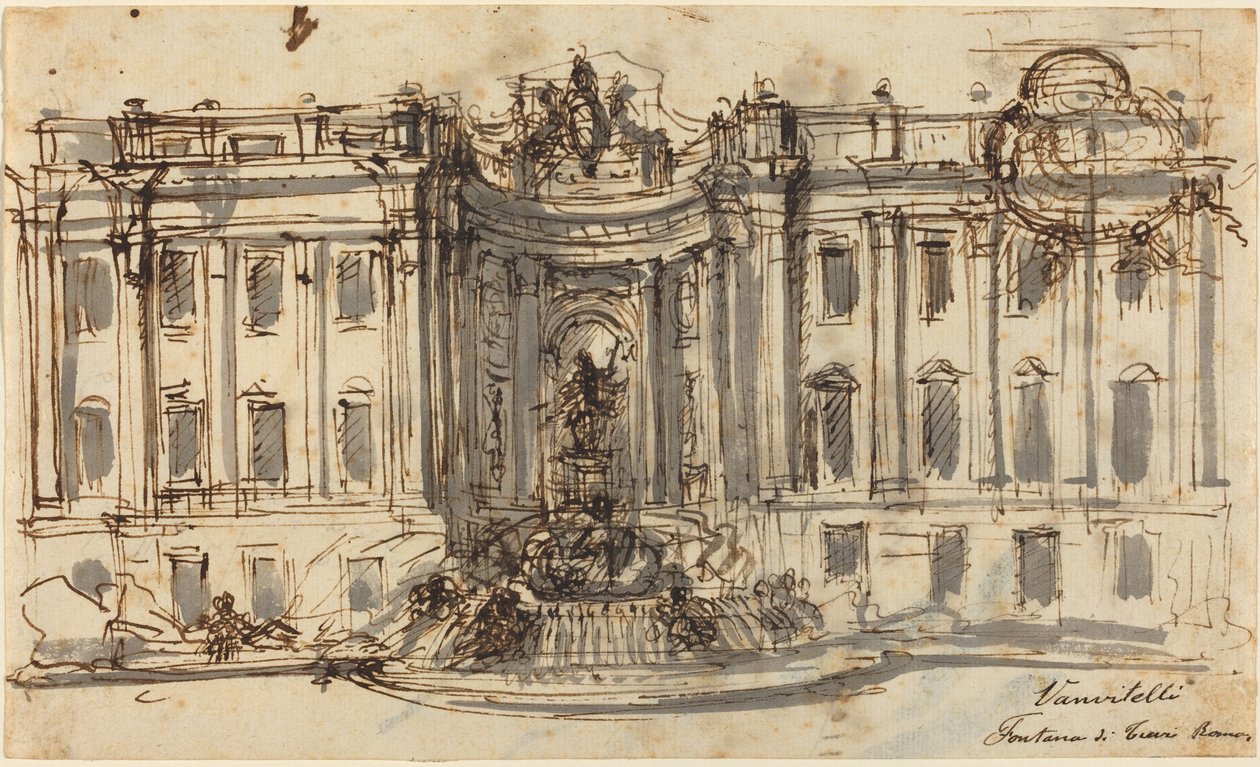 Propozycja Fontanny di Trevi autorstwa Luigi Vanvitelli