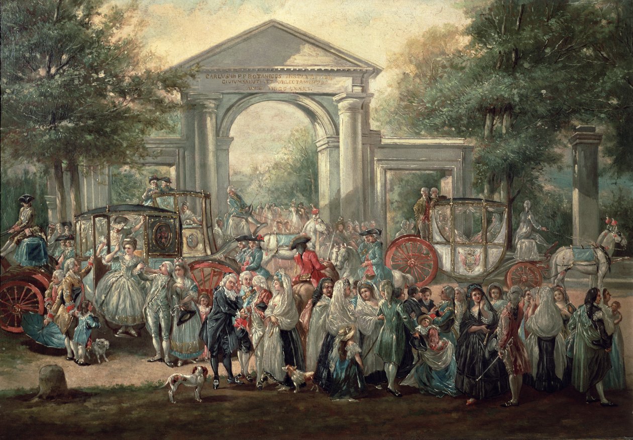 Fiesta w ogrodzie botanicznym, 1775 autorstwa Luis Paret y Alcazar