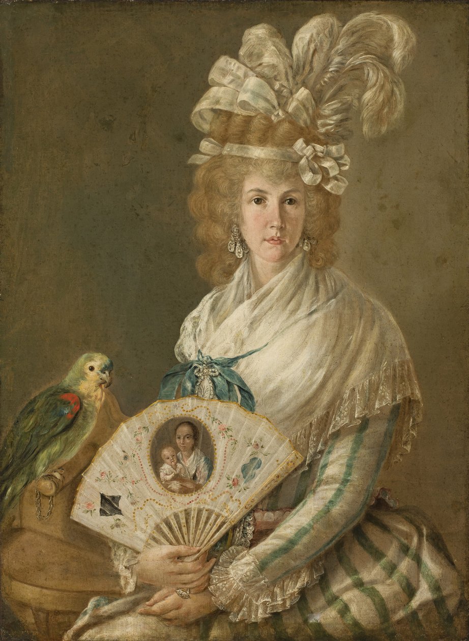 Portret damy z papugą, ok. 1785-90 olej na płótnie autorstwa Luis Paret y Alcazar